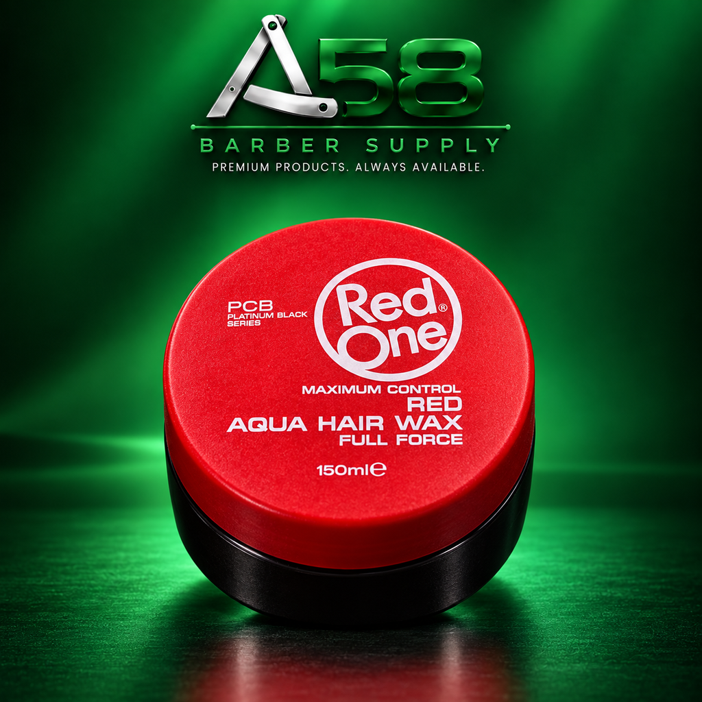 RedOne Red hair styling wax, 150 mL, with A58 Barber Supply branding