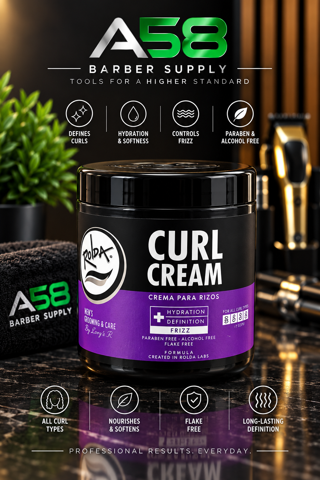 Rolda Curl Cream for Definition and Frizz Control